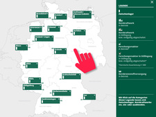 Link zur interaktiven Karte "Hochradioaktive Abfälle in Deutschland - Zwischenlagerung und Entstehung" (Quelle: BASE) Link zur interaktiven Karte "Hochradioaktive Abfälle in Deutschland - Zwischenlagerung und Entstehung"